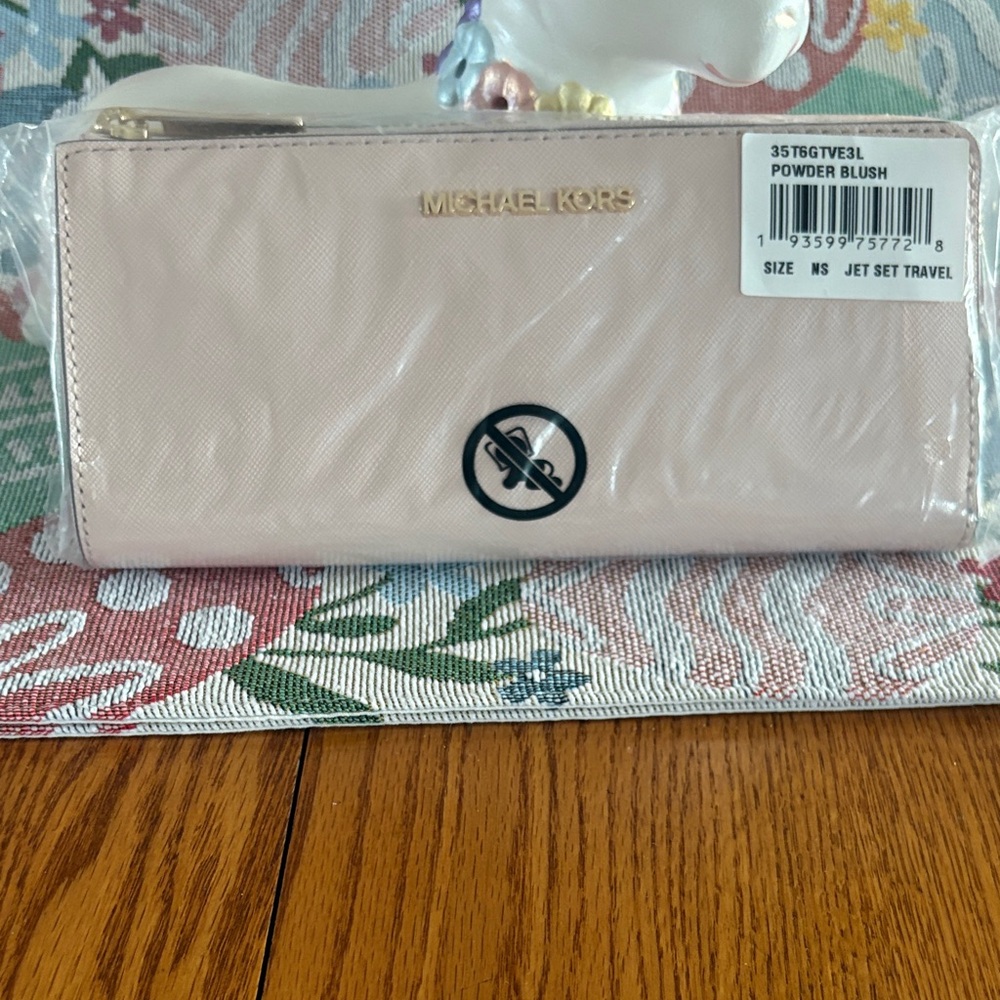 Michael Kors Powder Blush Saffiano Zip-Around Wallet